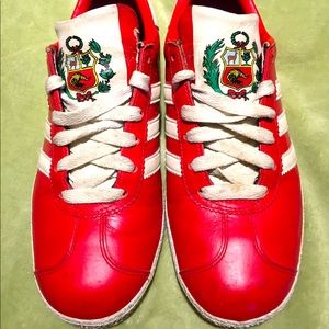 Iconic Adidas red leather Gazelle